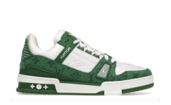 Alternative view of Trainer Green Monogram Denim White