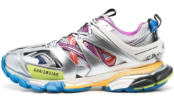 Track metallic panelled sneakers